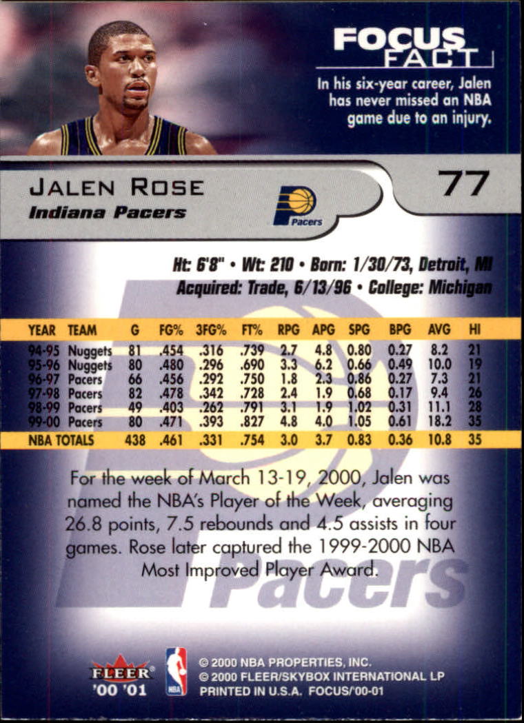 2000/2001 Focus (Fleer) Basketball - Picture 155 of 403