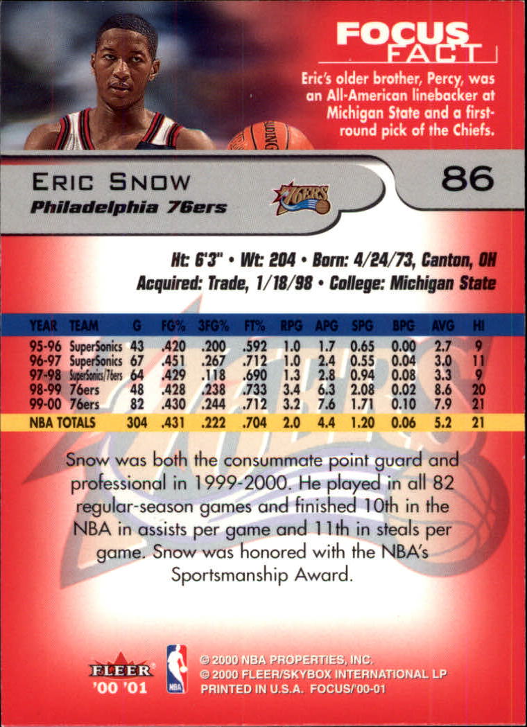 2000/2001 Focus (Fleer) Basketball - Picture 173 of 403