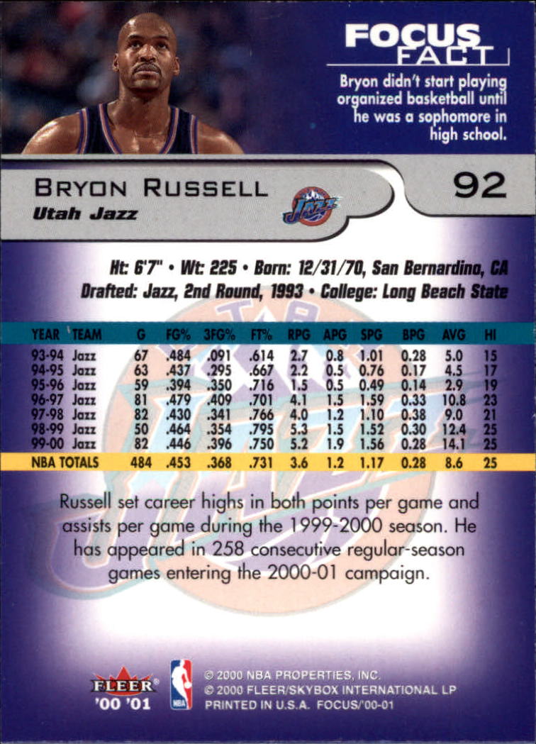 2000/2001 Focus (Fleer) Basketball - Picture 185 of 403
