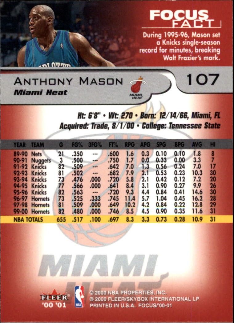 2000/2001 Focus (Fleer) Basketball - Picture 215 of 403