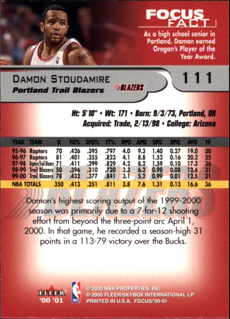 2000/2001 Focus (Fleer) Basketball - Picture 223 of 403