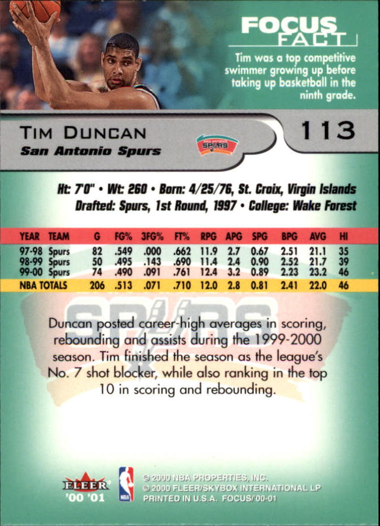 2000/2001 Focus (Fleer) Basketball - Picture 227 of 403