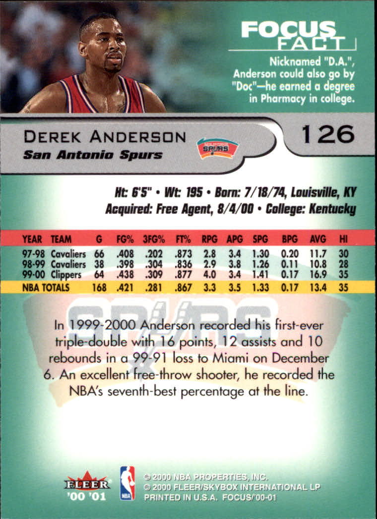 2000/2001 Focus (Fleer) Basketball - Picture 253 of 403