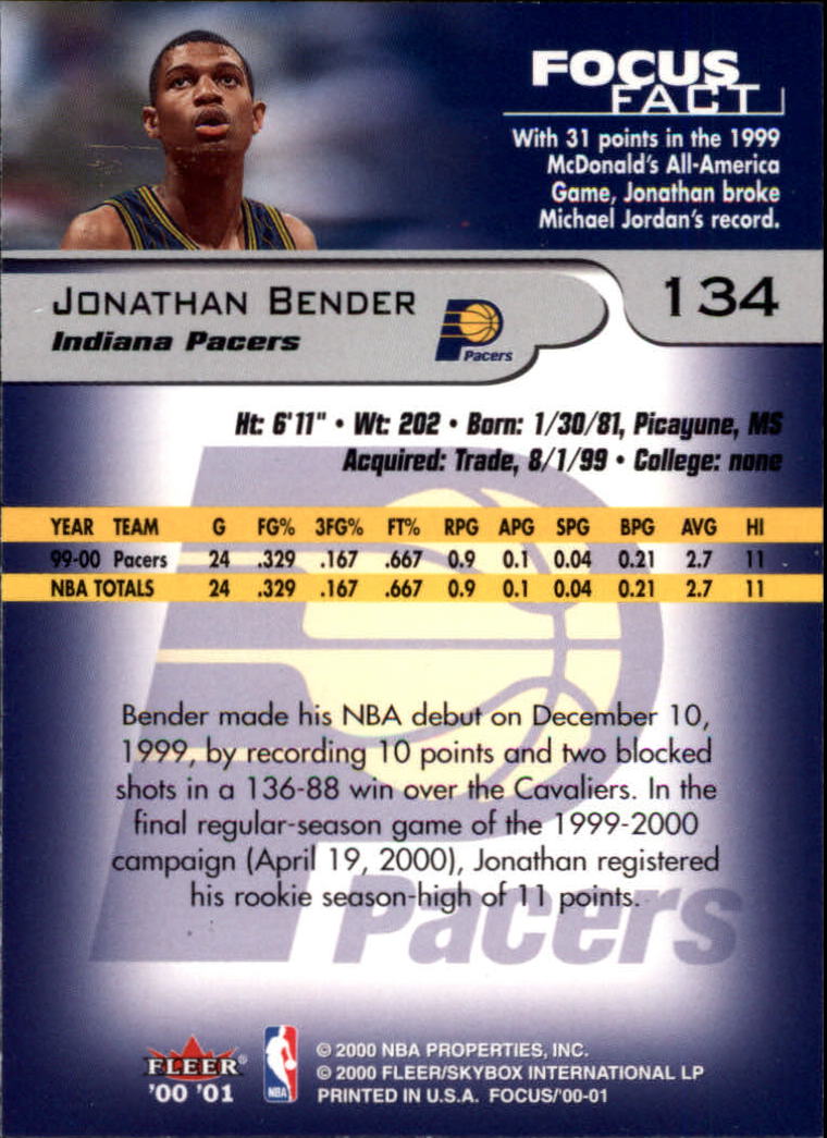2000/2001 Focus (Fleer) Basketball - Picture 269 of 403