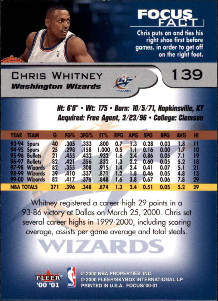 2000/2001 Focus (Fleer) Basketball - Picture 279 of 403