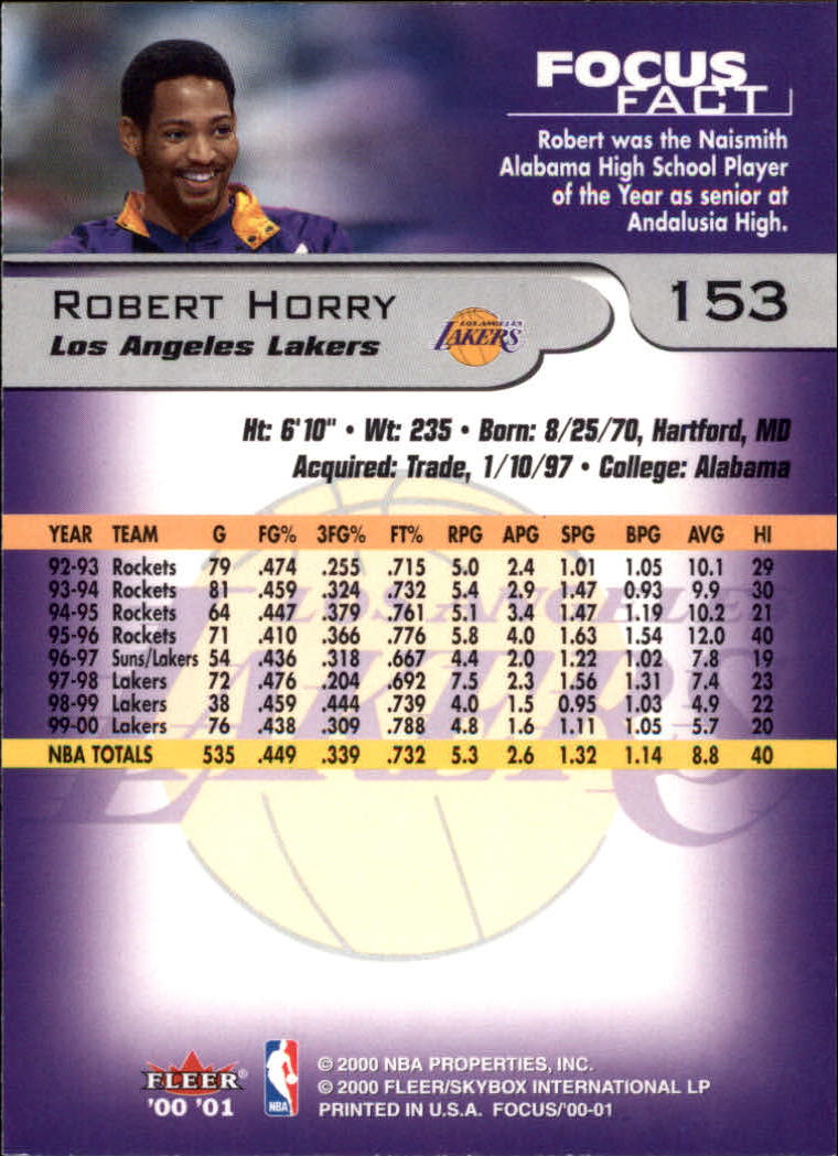 2000/2001 Focus (Fleer) Basketball - Picture 307 of 403