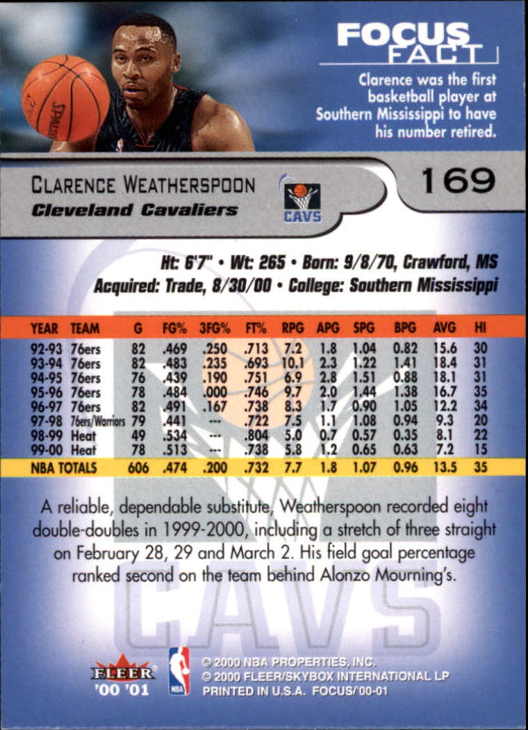 2000/2001 Focus (Fleer) Basketball - Picture 339 of 403