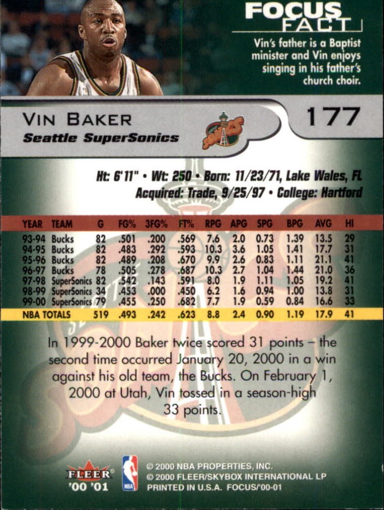 2000/2001 Focus (Fleer) Basketball - Picture 355 of 403