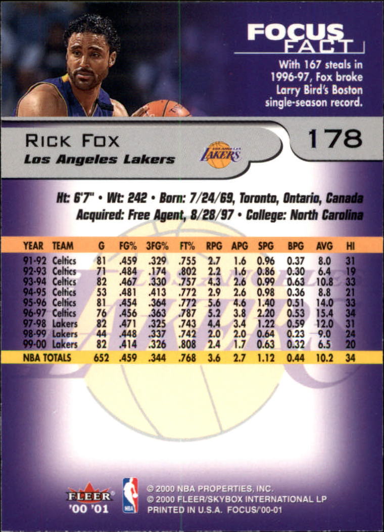 2000/2001 Focus (Fleer) Basketball - Picture 357 of 403