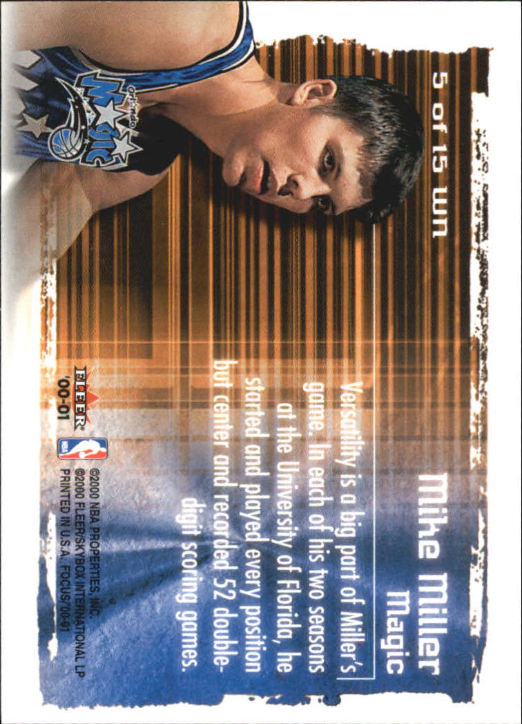 2000/2001 Focus (Fleer) Basketball - Picture 399 of 403
