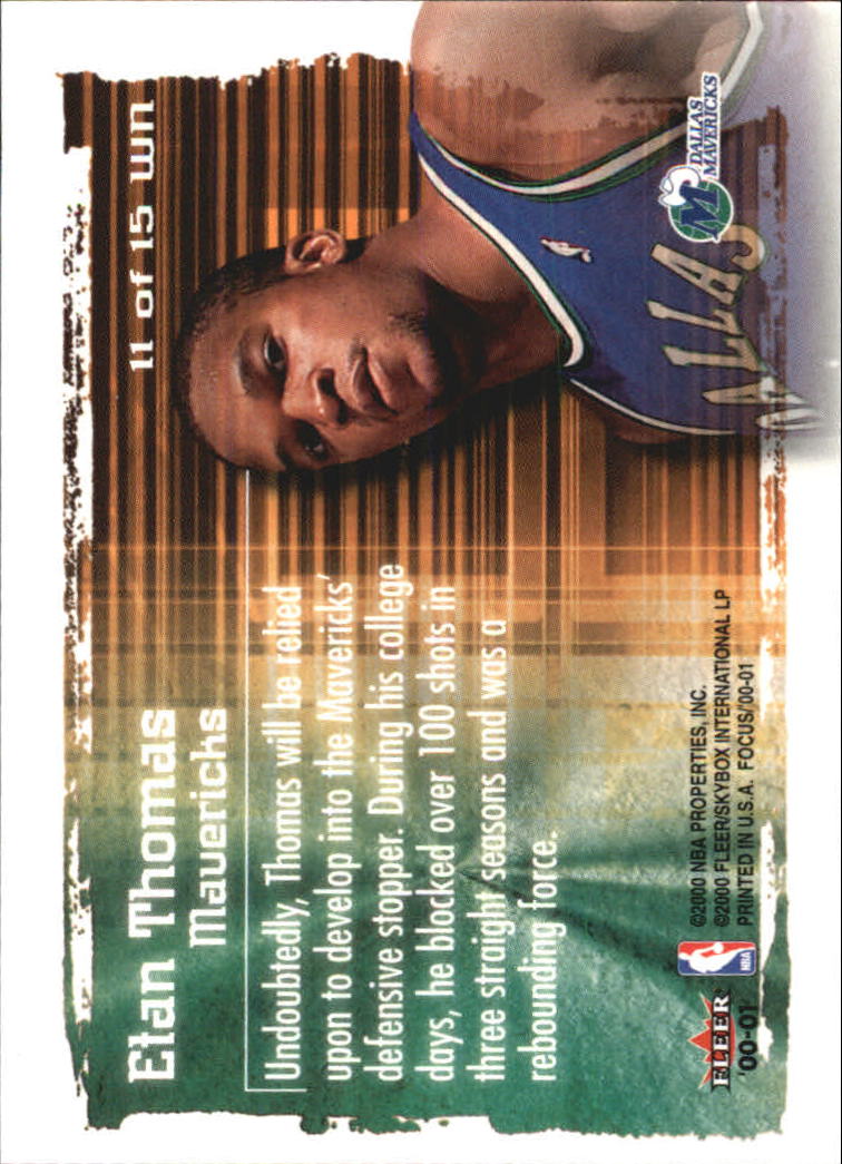 2000/2001 Focus (Fleer) Basketball - Picture 403 of 403