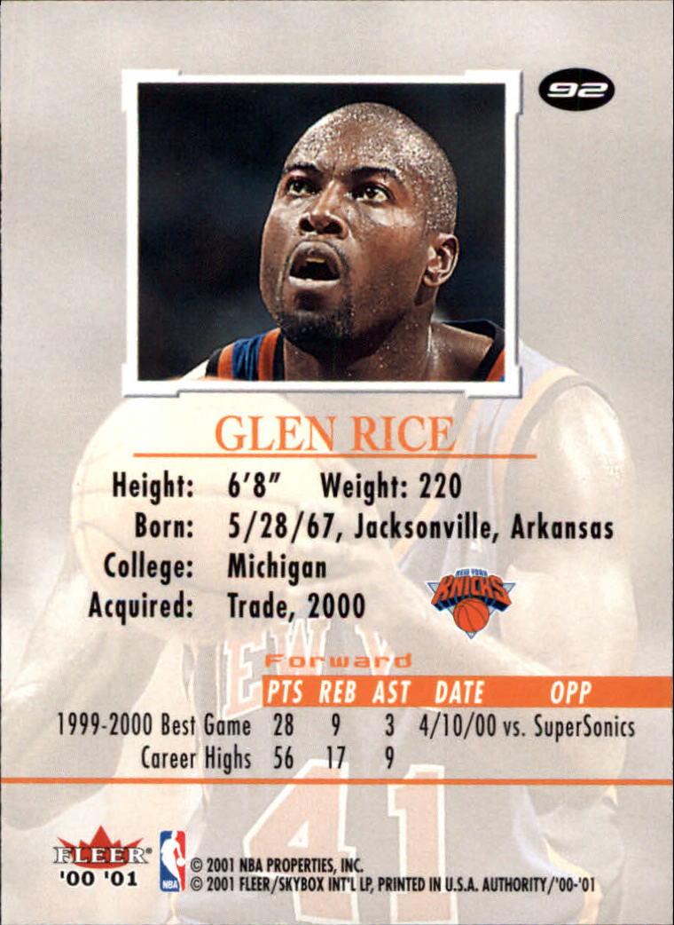 2000/2001 Fleer Authority Basketball - Picture 181 of 241