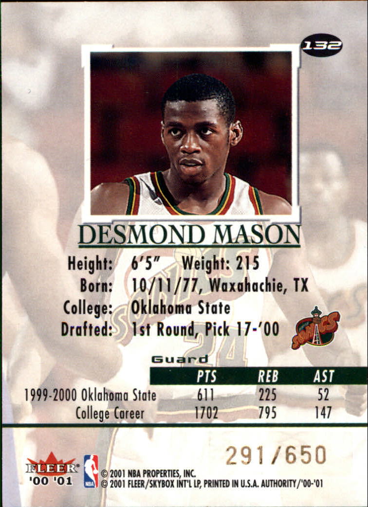 2000/2001 Fleer Authority Basketball - Picture 221 of 241