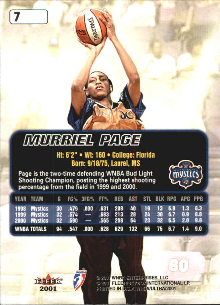 2001 Ultra WNBA (Fleer) Basketball - Picture 9 of 151