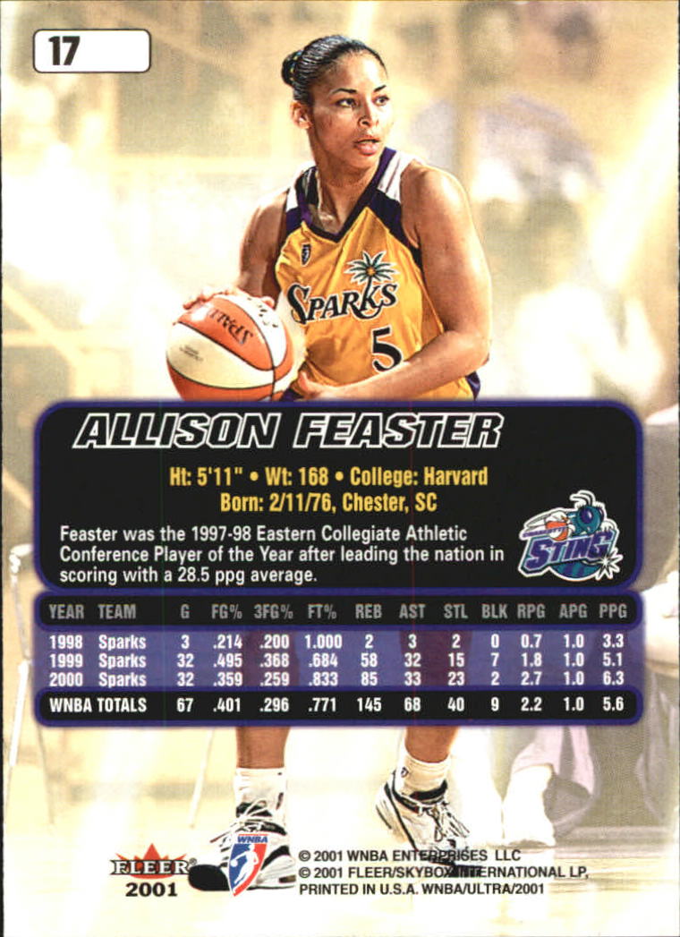 2001 Ultra WNBA (Fleer) Basketball - Picture 17 of 151