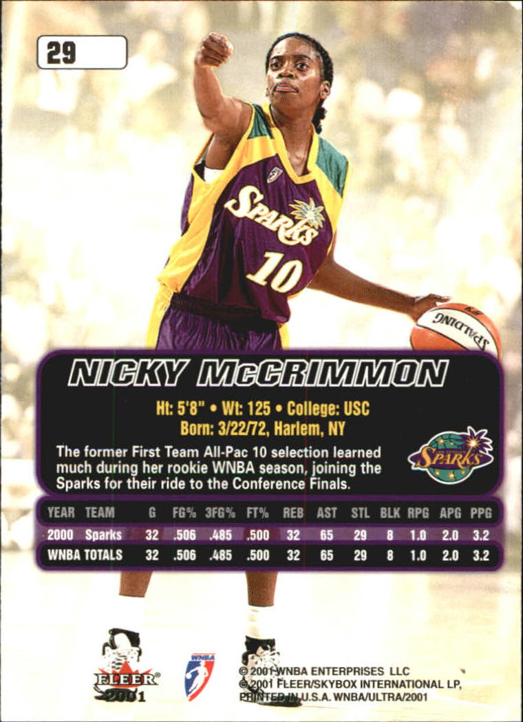 2001 Ultra WNBA (Fleer) Basketball - Picture 33 of 151