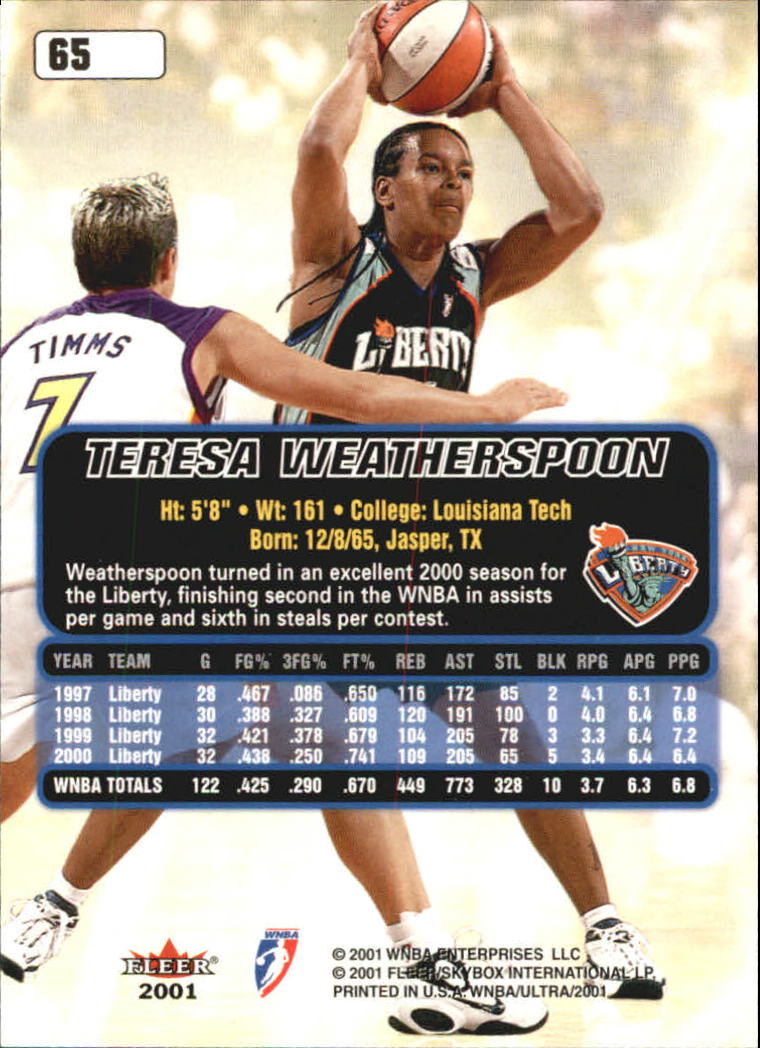 2001 Ultra WNBA (Fleer) Basketball - Picture 79 of 151