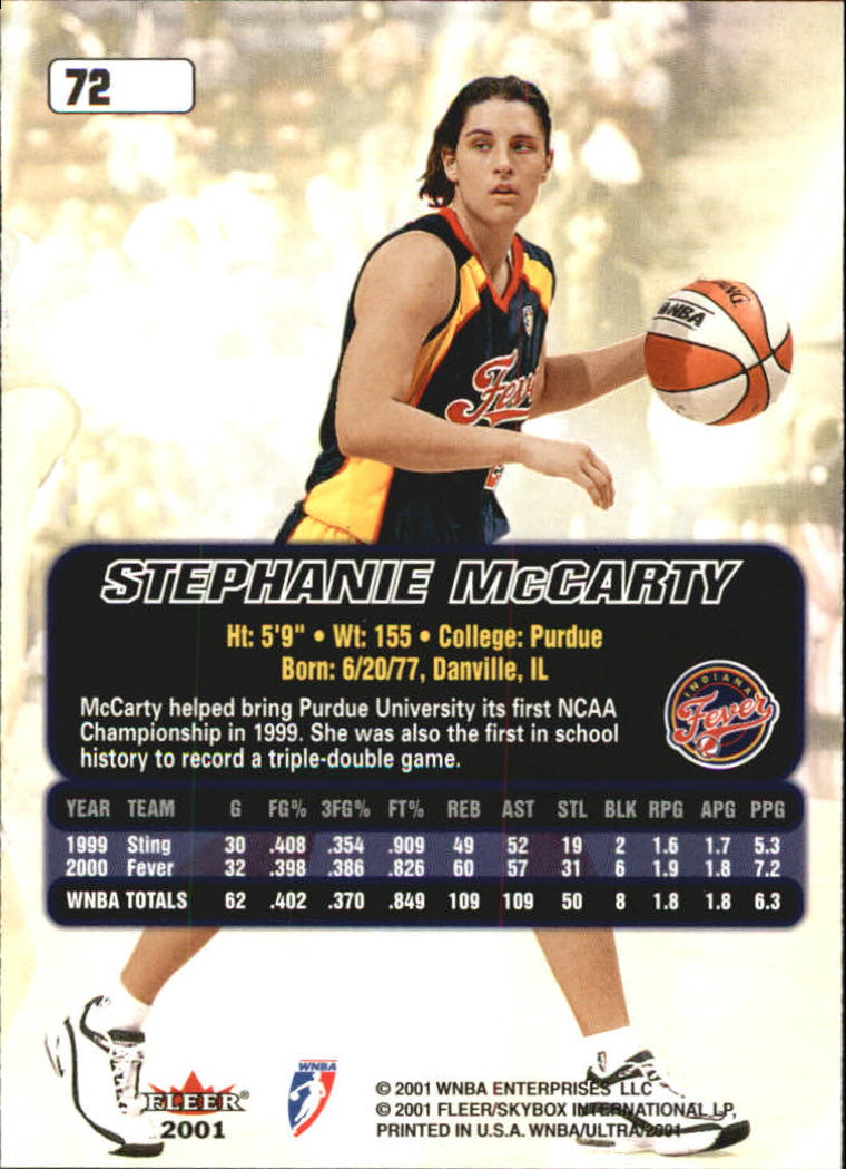 2001 Ultra WNBA (Fleer) Basketball - Picture 89 of 151