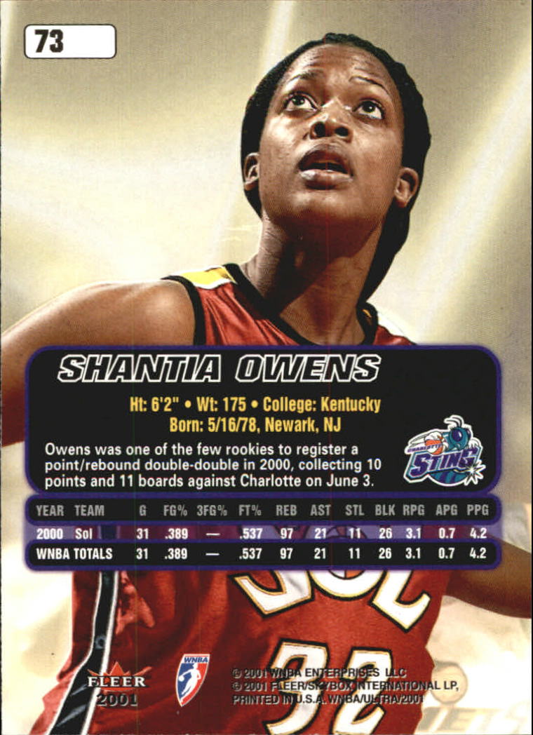 2001 Ultra WNBA (Fleer) Basketball - Picture 91 of 151