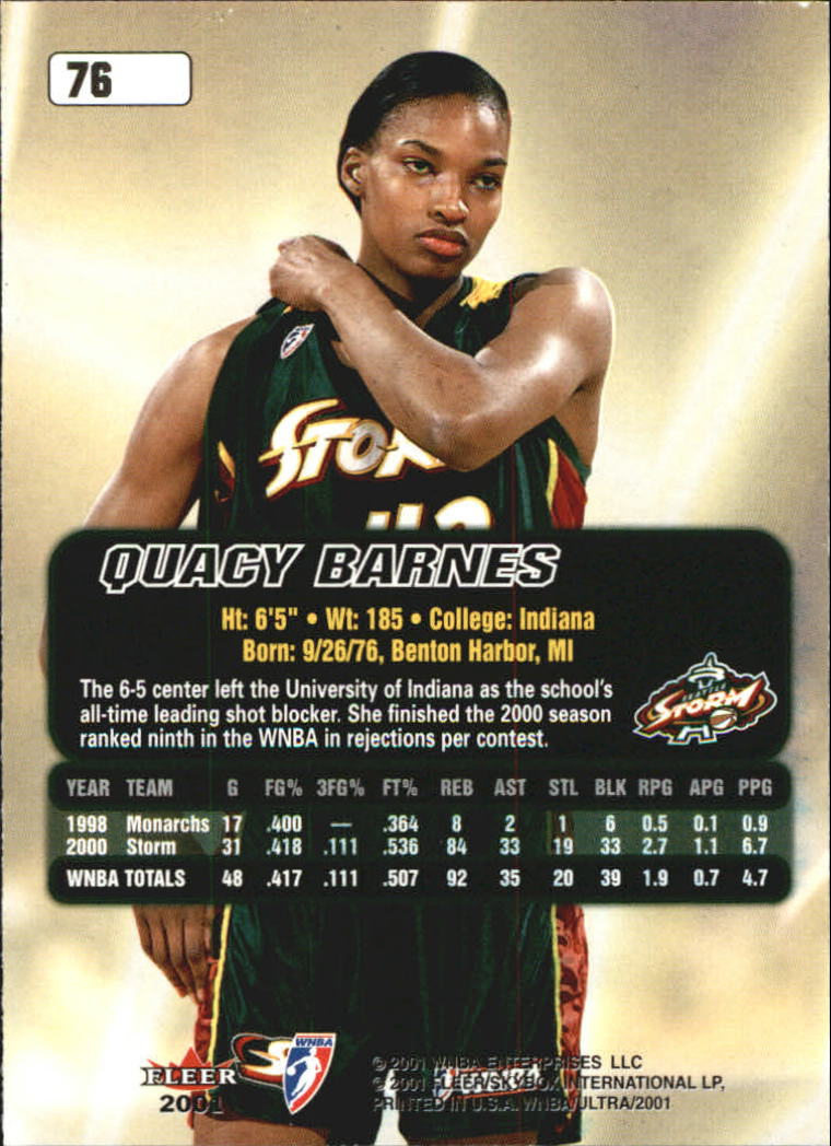 2001 Ultra WNBA (Fleer) Basketball - Picture 93 of 151