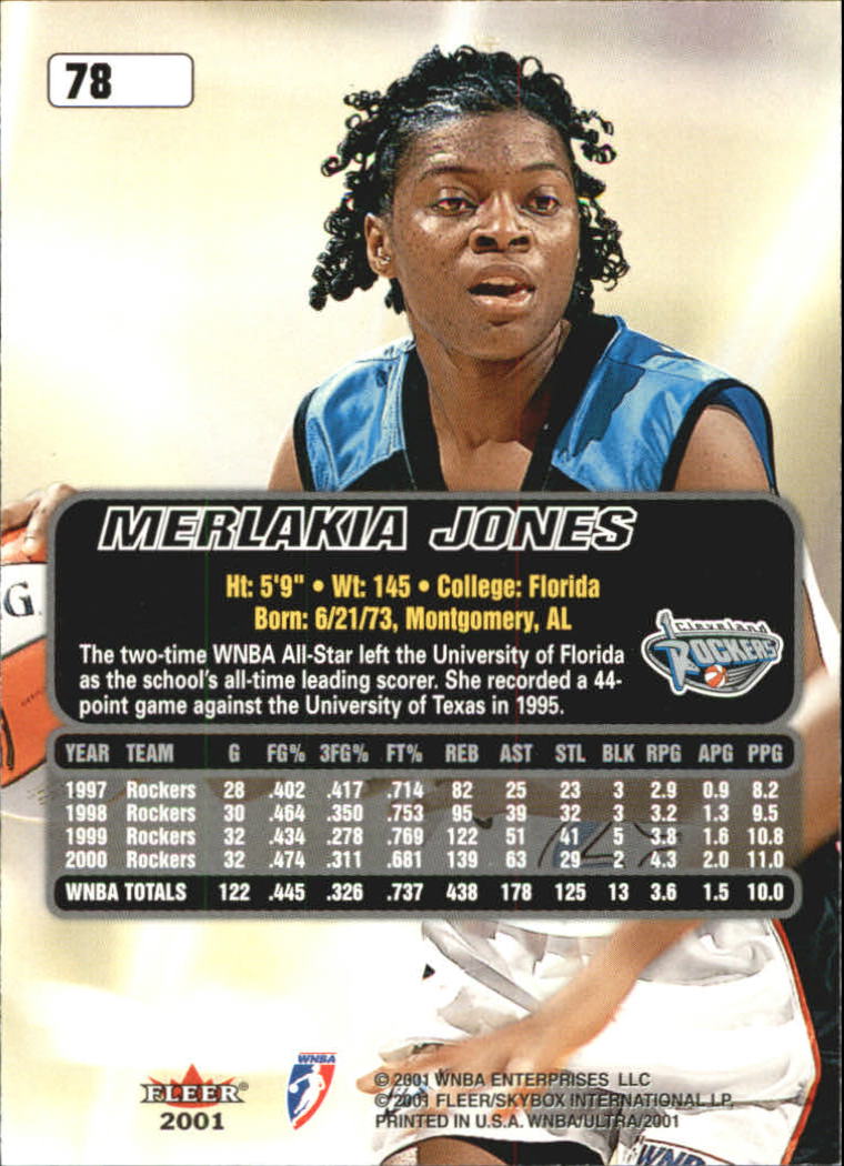2001 Ultra WNBA (Fleer) Basketball - Picture 97 of 151