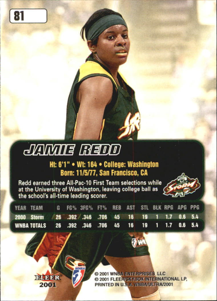 2001 Ultra WNBA (Fleer) Basketball - Picture 103 of 151