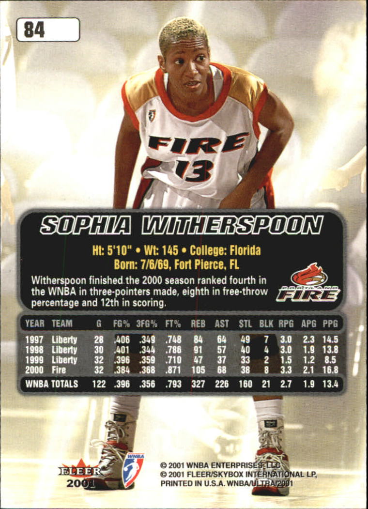 2001 Ultra WNBA (Fleer) Basketball - Picture 105 of 151