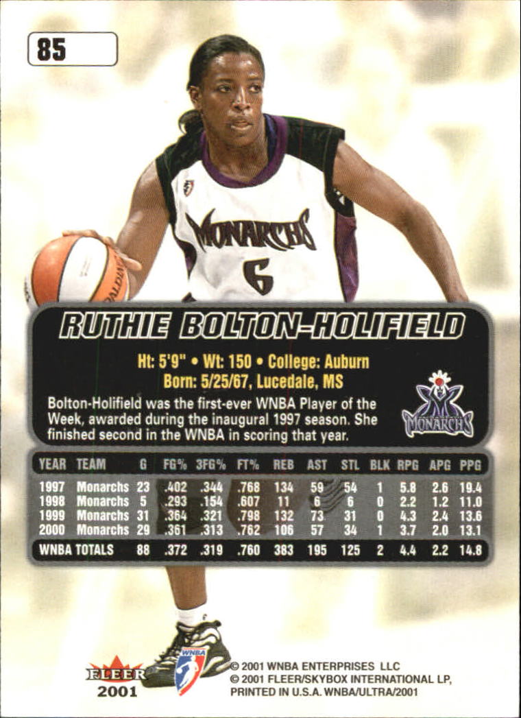 2001 Ultra WNBA (Fleer) Basketball - Picture 107 of 151