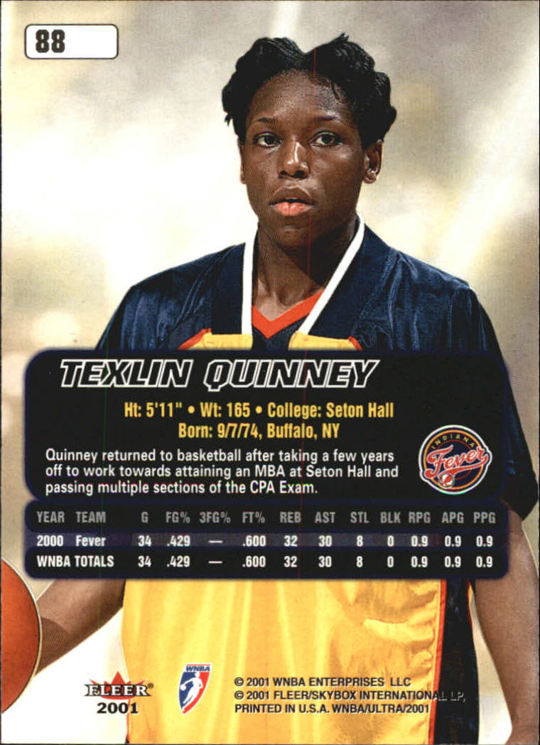 2001 Ultra WNBA (Fleer) Basketball - Picture 109 of 151