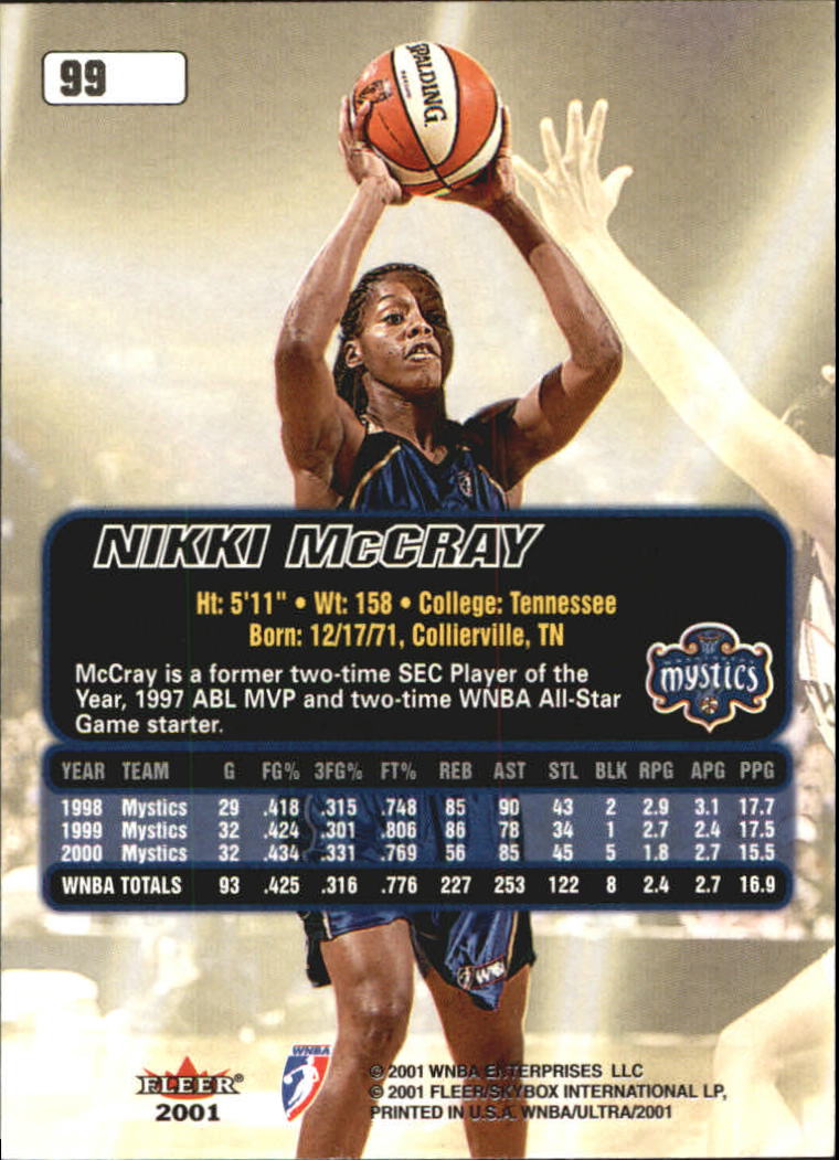 2001 Ultra WNBA (Fleer) Basketball - Picture 121 of 151