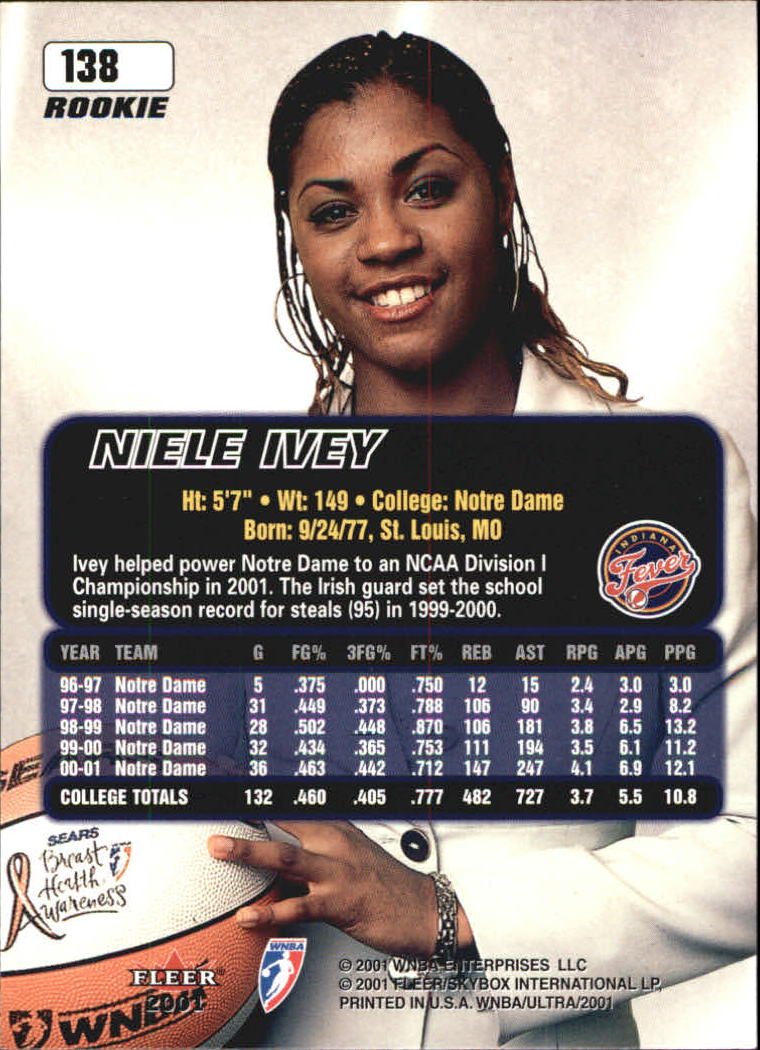 2001 Ultra WNBA (Fleer) Basketball - Picture 147 of 151