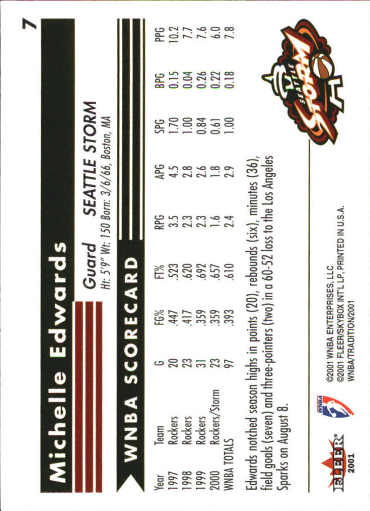 2001 Fleer WNBA Basketball - Bild 11 von 289