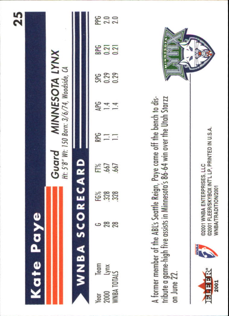 2001 Fleer WNBA Basketball - Bild 39 von 289