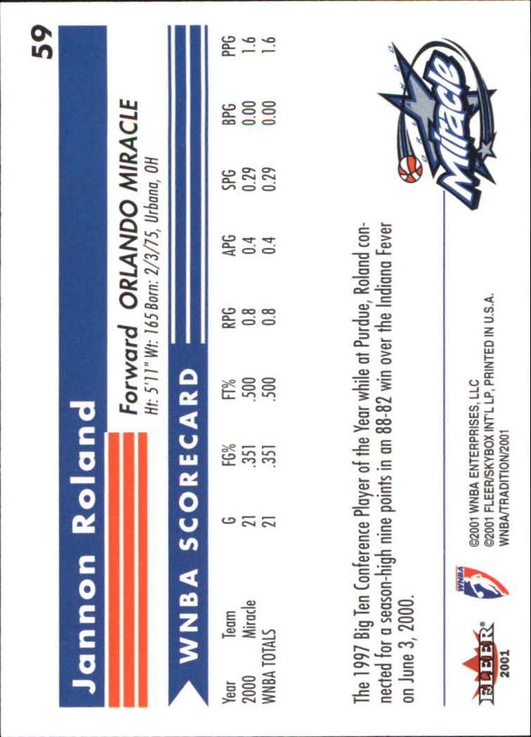 2001 Fleer WNBA Basketball - Bild 89 von 289