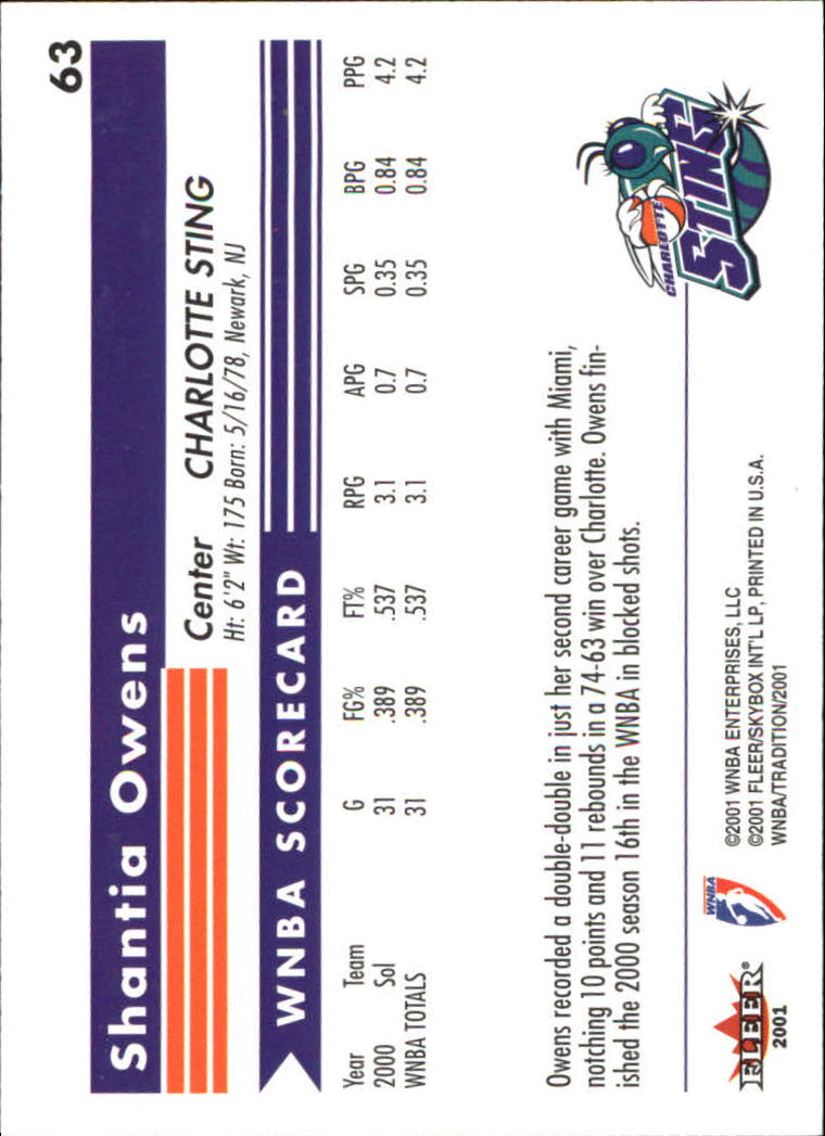 B2520- 2001 Fleer WNBA Basketball #s 1-165 +Inserts -You Pick- 15+ FREE US SHIP - Bild 41 von 137