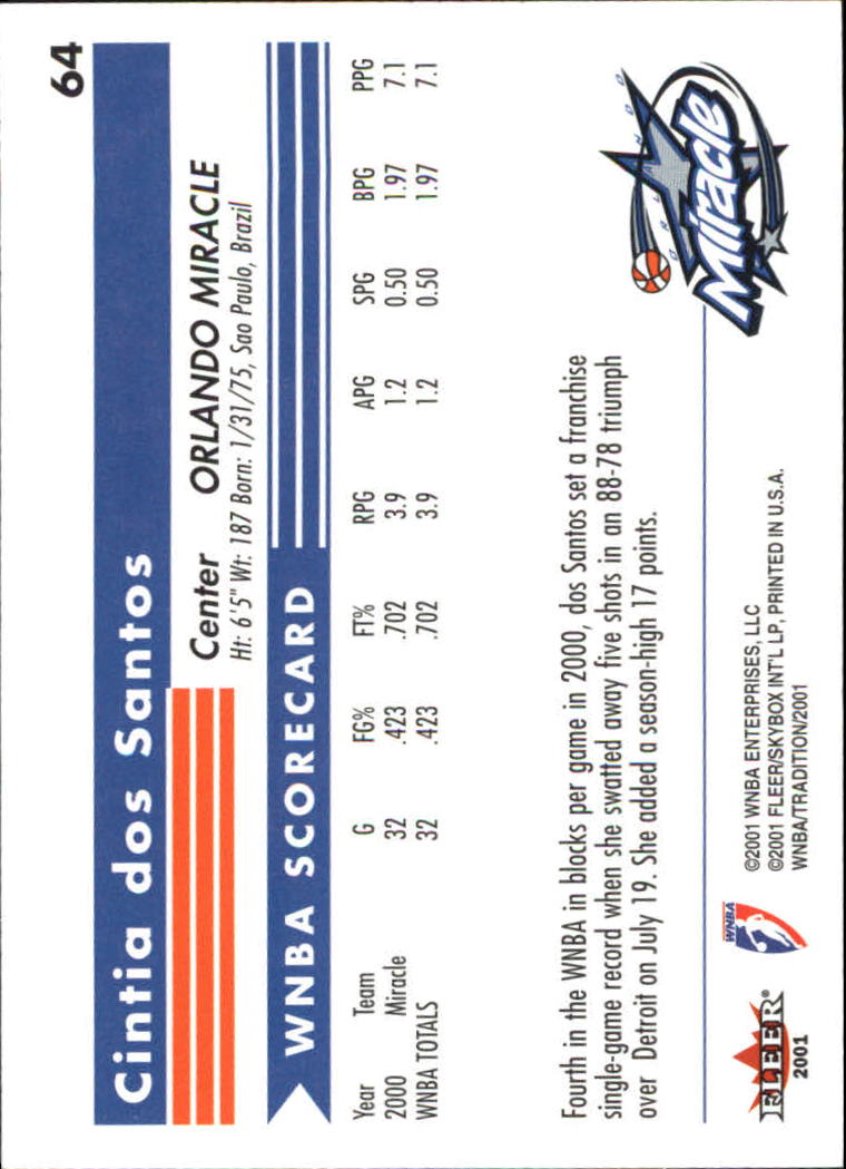 2001 Fleer WNBA Basketball - Bild 91 von 289