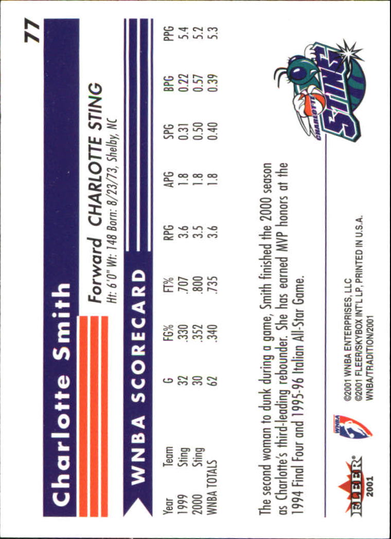 B2520- 2001 Fleer WNBA Basketball #s 1-165 +Inserts -You Pick- 15+ FREE US SHIP - Bild 57 von 137