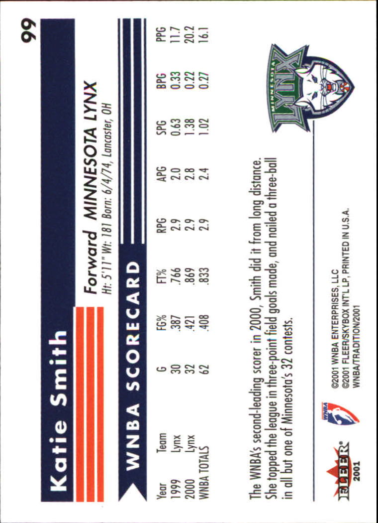2001 Fleer WNBA Basketball - Bild 143 von 289