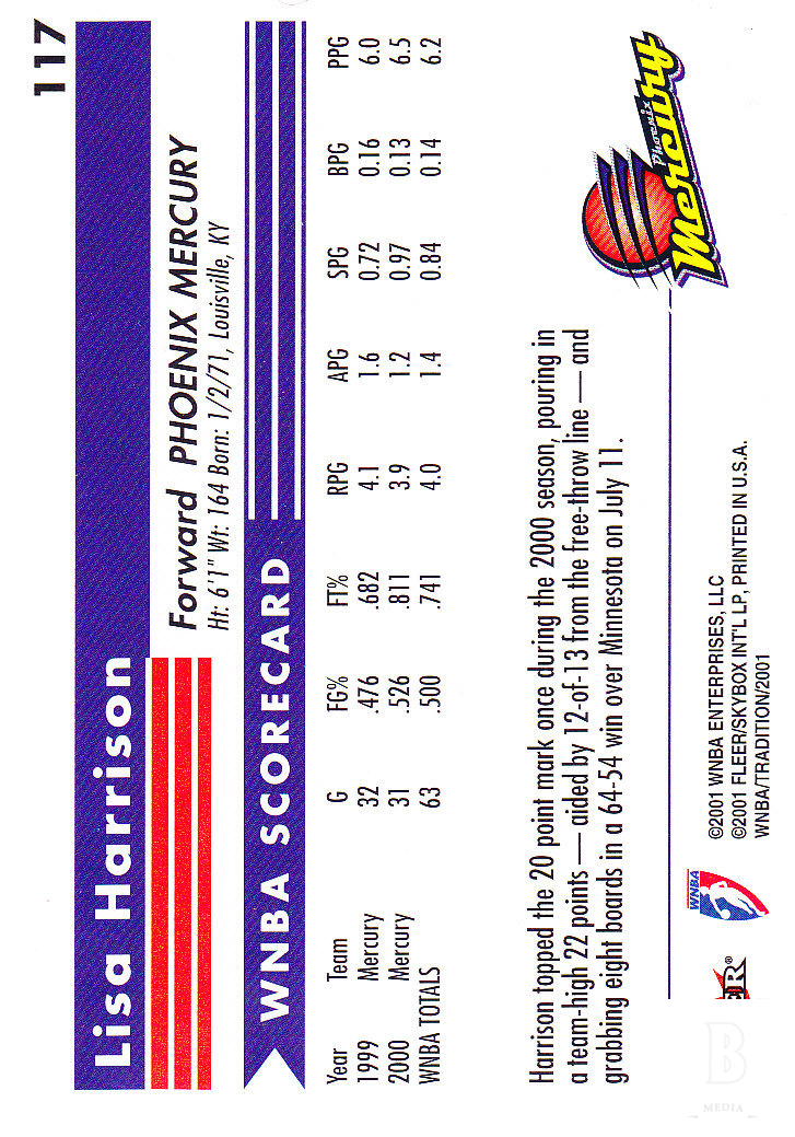 2001 Fleer WNBA Basketball - Bild 171 von 289