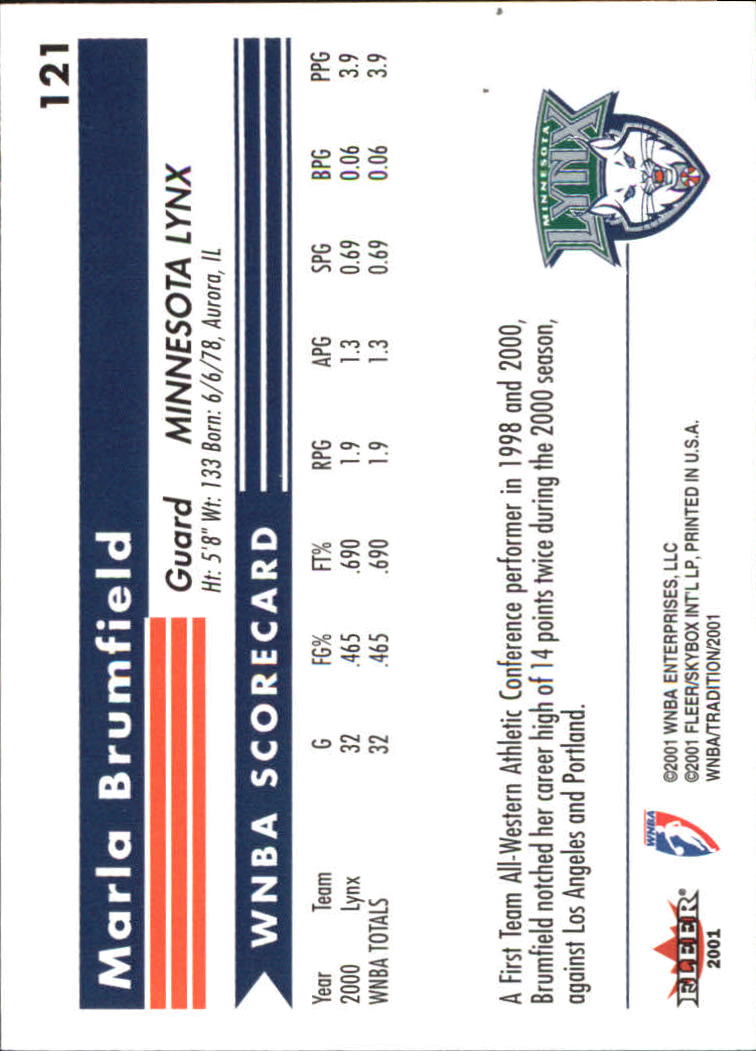 2001 Fleer WNBA Basketball - Bild 179 von 289