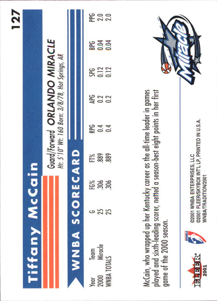 2001 Fleer WNBA Basketball - Bild 191 von 289