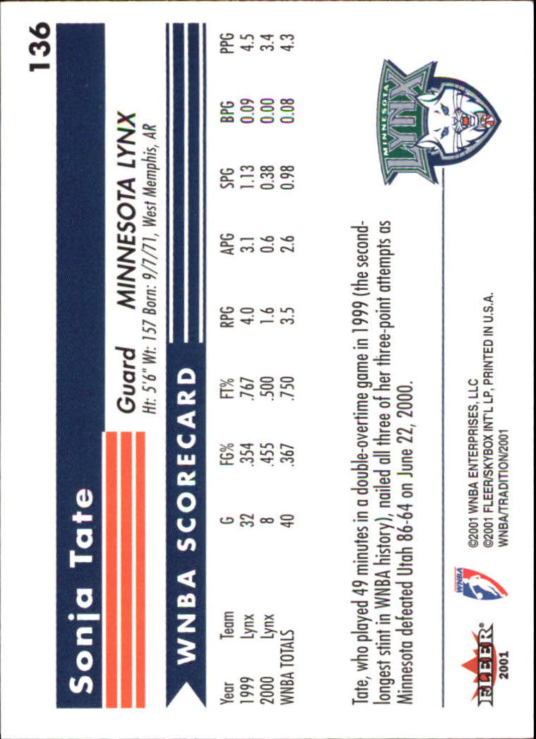 2001 Fleer WNBA Basketball - Bild 209 von 289