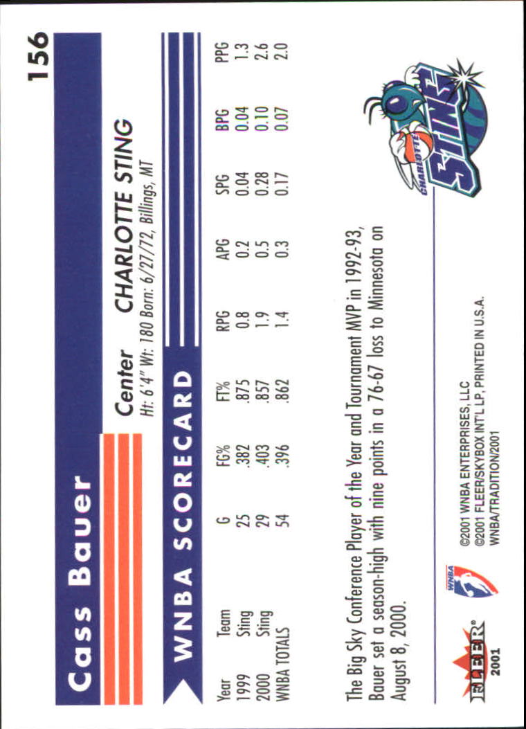 2001 Fleer WNBA Basketball - Bild 249 von 289