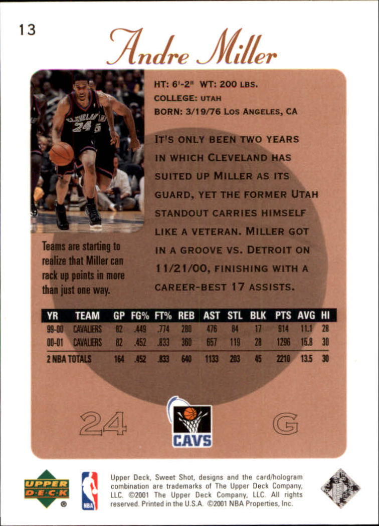 2001/2002 Sweet Shot (Upper Deck) Basketball - Picture 155 of 177