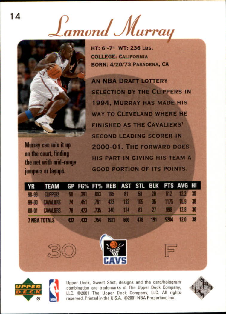 2001/2002 Sweet Shot (Upper Deck) Basketball - Picture 153 of 177