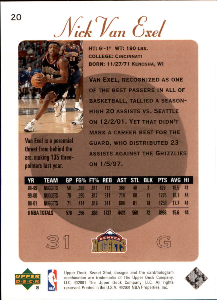 2001/2002 Sweet Shot (Upper Deck) Basketball - Picture 143 of 177
