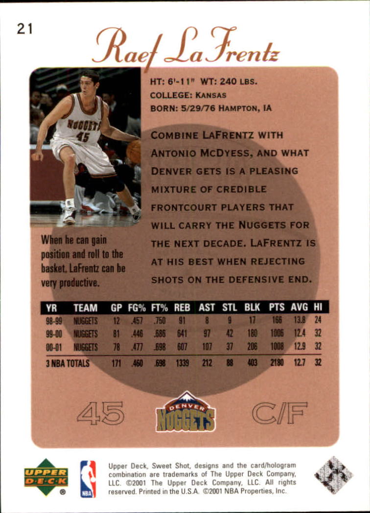 2001/2002 Sweet Shot (Upper Deck) Basketball - Picture 141 of 177