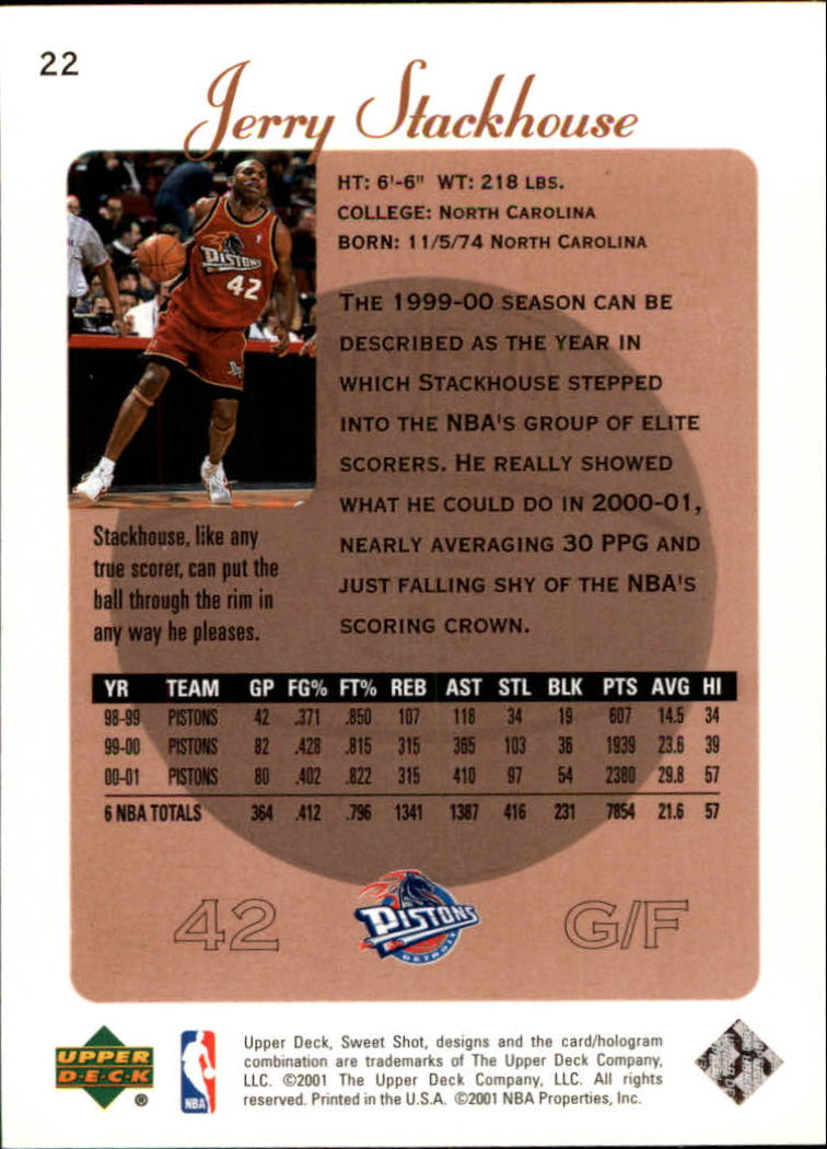 2001/2002 Sweet Shot (Upper Deck) Basketball - Picture 139 of 177