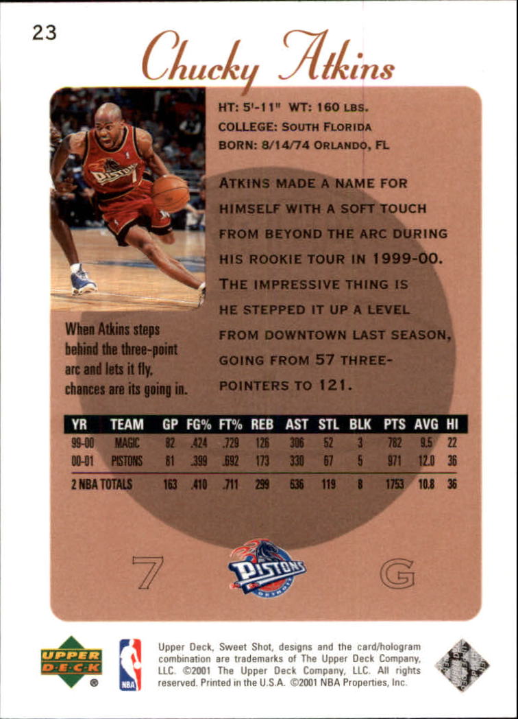 2001/2002 Sweet Shot (Upper Deck) Basketball - Picture 137 of 177