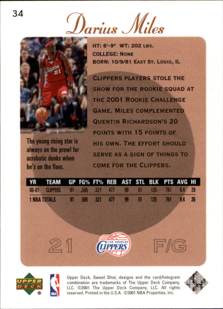 2001/2002 Sweet Shot (Upper Deck) Basketball - Picture 115 of 177